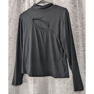 Faded Rose Black Mock Neck Long Sleeve Women's XL‎